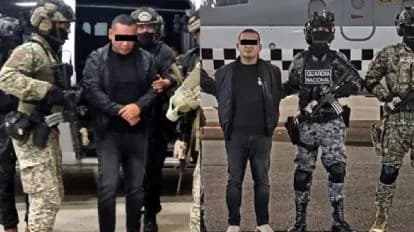 Operativo de seguridad donde se observa a Iván Cazarín Molina, alias “El Tanque”, detenido por fuerzas de seguridad en México.