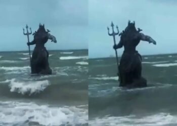 ¿Cómo sobrevivió la estatua de Poseidón a la fuerza del huracán ‘Beryl’?